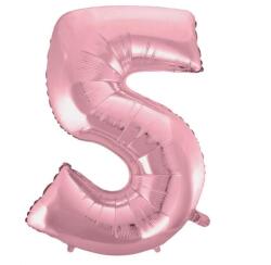 Godan Light Pink, Rózsaszín 5-ös szám fólia lufi 92 cm MLG109290 (MLG109290)