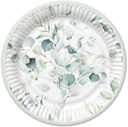 Pol-Mak Virág Eucalyptus Twigs papírtányér 8 db-os 18 cm PKK050969 (PKK050969)