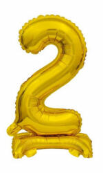 Godan Gold, Arany mini 2-es szám fólia lufi talppal 38 cm MLG135060 (MLG135060)