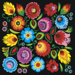 POL-MAK Virág Folk Colourful szalvéta 20 db-os 33x33 cm PKK763785 (PKK763785)