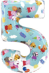 Grabo Peppa malac Blue 5-ös szám fólia lufi 66 cm GBBL255 (GBBL255)