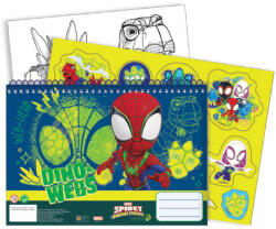 GIM Pókember Spidey Dino-Webs A/4 spirál vázlatfüzet 40 lapos matricával GIM33709416 (GIM33709416)