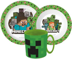  Minecraft Pixelcraft étkészlet, micro műanyag szett bögrével 390 ml JVL22274 (JVL22274)