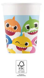 Procos Baby Shark papír pohár 8 db-os 200 ml FSC PNN93514 (PNN93514)