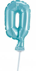 Godan Light Blue, Kék 0-ás szám fólia lufi tortára 13 cm MLG113709 (MLG113709)