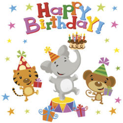 POL-MAK Happy Birthday Animals szalvéta 20 db-os 33x33 cm PKK051874 (PKK051874)