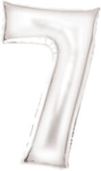Amscan Lustre White, Fehér 7-es szám fólia lufi 86 cm DPA9917299 (DPA9917299)