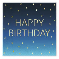 Procos Happy Birthday Golden Blue szalvéta 20 db-os 33x33 cm FSC PNN96622 (PNN96622)
