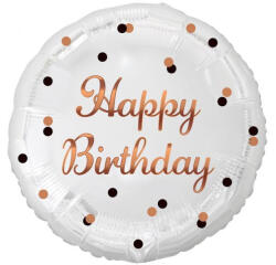 Godan Happy Birthday White-Rose Gold fólia lufi 36 cm MLG155792 (MLG155792)