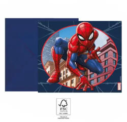 Procos Spiderman Crime Fighter, Pókember Party meghívó 6 db-os FSC PNN93951 (PNN93951)