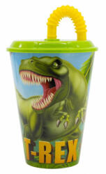 Stor Dinoszaurusz szívószálas pohár, műanyag 430 ml STF26230 (STF26230)