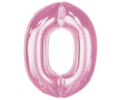 Godan Rózsaszín 0-ás Light Pink szám fólia lufi 92 cm MLG195576 (MLG195576)