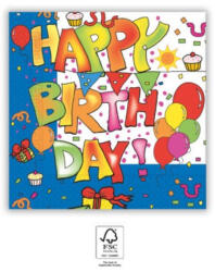 Procos Happy Birthday Kokliko szalvéta 20 db-os 33x33 cm FSC PNN94835 (PNN94835)