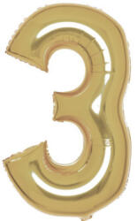 Amscan Arany White Gold 3-as szám fólia lufi 87 cm DPA9915181 (DPA9915181)