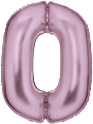 Amscan Lustre Pastel Pink, Rózsaszín 0-ás szám fólia lufi 86 cm DPA9917322 (DPA9917322)