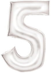 Amscan Lustre White, Fehér 5-ös szám fólia lufi 86 cm DPA9917297 (DPA9917297)
