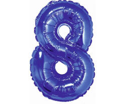 Godan Blue, Kék 8-as mini szám fólia lufi 35 cm MLG633785 (MLG633785)