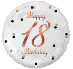 Godan Happy Birthday White-Rose Gold 18 fólia lufi 36 cm MLG147933 (MLG147933)