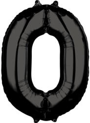 Amscan Szám Fólia lufi 0-ás, Black 66*50 cm NETDPA3884101 (NETDPA3884101)