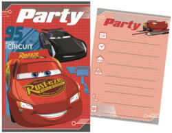 W&O Disney Cars, Verdák Party Meghívó ARJ018765A (ARJ018765A)