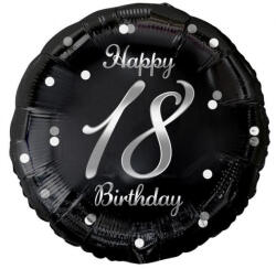 Godan Happy Birthday Black-Silver 18 fólia lufi 36 cm MLG154993 (MLG154993)