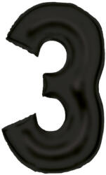 Amscan Lustre Black, Fekete 3-as szám fólia lufi 86 cm DPA9917305 (DPA9917305)