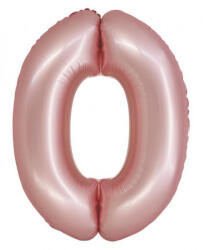 GoDan Rózsaszín 0-ás Light Pink Mat szám fólia lufi 76 cm MLG157918 (MLG157918)