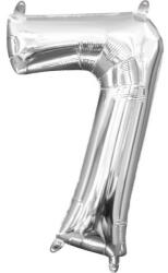 Amscan Mini szám Fólia lufi 7-es, Silver 40 cm DPA3308801 (DPA3308801)
