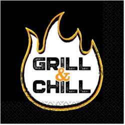 Amscan Grill & Chill szalvéta 16 db-os 33x33 cm DPA9920095 (DPA9920095)