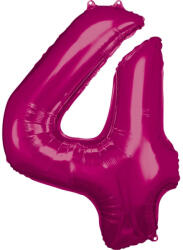 Amscan Óriás 4-es szám Fólia lufi, Pink 88*66 cm DPA9907283 (DPA9907283)