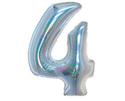 GoDan Ezüst Holographic 4-es szám fólia lufi 76 cm MLG144765 (MLG144765)