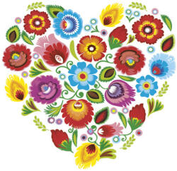 POL-MAK Virág Folk Heart szalvéta 20 db-os 33x33 cm PKK763792 (PKK763792)