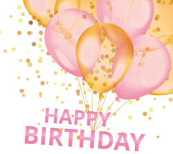 POL-MAK Happy Birthday Gold&Pink szalvéta 20 db-os 25x25 cm PKK057500 (PKK057500)