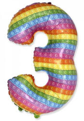 Godan Pop It 3-as szám fólia lufi 69 cm MLG312911 (MLG312911)