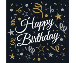 GoDan B&C Happy Birthday szalvéta 20 db-os 33x33 cm MLG152555 (MLG152555)