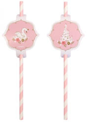 Amscan Hercegnők papír szívószál, 8 db-os szett DPA9908228 (DPA9908228)