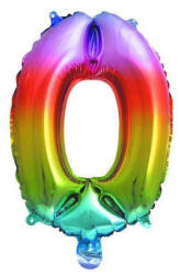 Procos Multicolour Metallic mini 0-ás szám fólia lufi 34 cm PNN92733 (PNN92733)