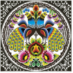 POL-MAK Állatos Folk Peacocks szalvéta 20 db-os 33x33 cm PKK763778 (PKK763778)
