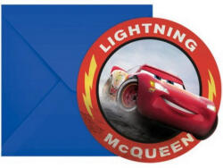 Procos Disney Cars-The Legend of The Track, Verdák Party Meghívó 6 db-os PNN89472 (PNN89472)