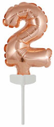 Amscan Rose Gold 2-es szám fólia lufi tortára 13 cm DPA9912696 (DPA9912696)