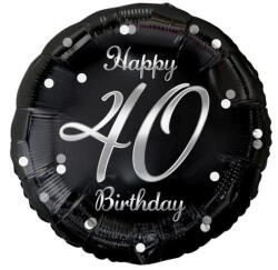 GoDan Happy Birthday 40 B&C Silver fólia lufi 36 cm MLG147957 (MLG147957)