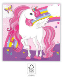 Procos Unicorn Rainbow Colors, Unikornis szalvéta 20 db-os 33x33 cm FSC PNN93760 (PNN93760)