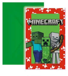 Procos Minecraft Green party meghívó 6 db-os FSC PNN95658 (PNN95658)
