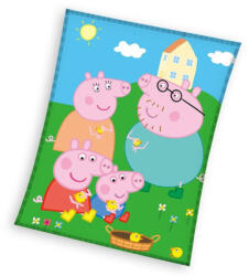 Carbotex Peppa malac Picnic coral fleece polár takaró 150x200cm CBX212119PP (CBX212119PP)