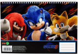 GIM Sonic a sündisznó Hype Man A/4 spirál vázlatfüzet, 30 lapos GIM33486413 (GIM33486413)