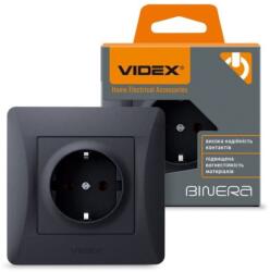 Videx Priză Schuko VIDEX BINERA gang, negru mat