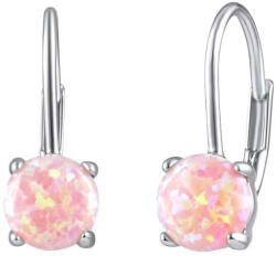 Silvego Ezüst fülbevaló rózsaszín szintetikus opállal LPS1398P