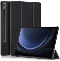 Gigapack Samsung Galaxy tab S9 FE tok álló, bőr hatású (aktív FLIP, oldalra nyíló, TRIFOLD, asztali tartó, ceruza tartó) FEKETE (GP-149329)
