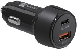 ER POWER 30W-os PD USB-C/USB-A autós töltő, fekete (ERPW30PDC2-BK)