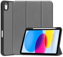 Gigapack Apple ipad 10.9 tok álló, bőr hatású (aktív flip, trifold asztali tartó, ceruza tartó) sötétszürke (GP-133376)
